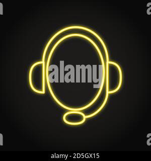 Icona di assistenza clienti in stile neon line Illustrazione Vettoriale