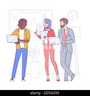 Gruppo multietnico di giovani Illustrazione Vettoriale