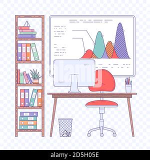 moderno ufficio open space. Illustrazione Vettoriale