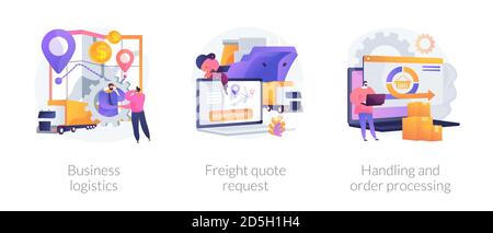 Illustrazioni vettoriali astratte sulle tecnologie di logistica intelligenti. Illustrazione Vettoriale