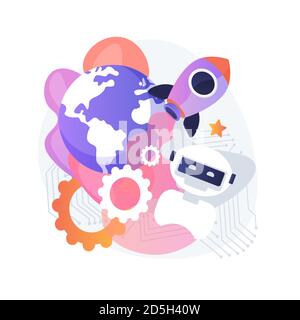 Metafora del concetto vettoriale di intelligenza artificiale Illustrazione Vettoriale