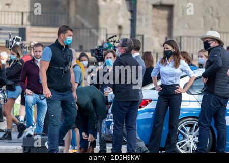 Roma, Italia - 13 ottobre 2020: Alcune scene del set cinematografico 'Missione Impossible 7' a Roma, Italia Foto Stock