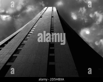 Vista ad angolo basso della Chase Tower a South Loop, Chicago, Illinois Foto Stock