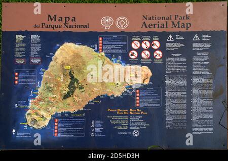 Mappa dell'Isola di Pasqua. Parco nazionale. Rapa Niu/ Foto Stock