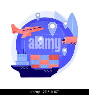 Illustrazione vettoriale del concetto astratto del sistema di trasporto globale. Illustrazione Vettoriale