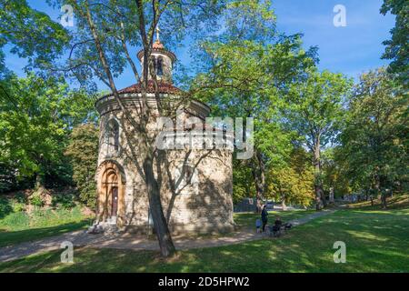 Praha: La più antica rotonda di San Martino dal 11 ° secolo a Vysehrad (Wyschehrad) forte a Vysehrad, Praha, Prag, Praga, ceco Foto Stock