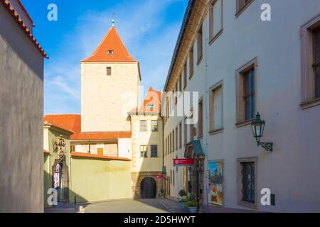 Praha: Torre Nera (Cerna vez) del Castello di Praga in Hradcany, quartiere del Castello, Praha, Prag, Praga, ceco Foto Stock