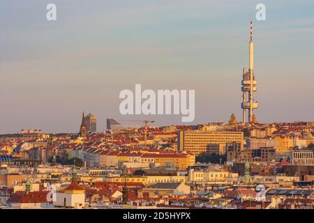 Praha: Torre della TV a Zizkov, Praha, Prag, Praga, ceco Foto Stock