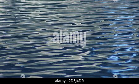 Foto a fuoco profondo dell'acqua blu increspata adatta come sfondo. Foto Stock