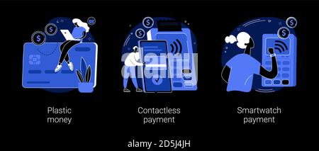 Illustrazioni vettoriali del concetto astratto delle transazioni digitali. Illustrazione Vettoriale