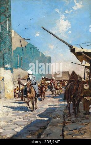 Roubaud Franz - Rue Marchande Près De la Place Du Régistan Samarcande - Scuola Russa - 19 ° secolo Foto Stock