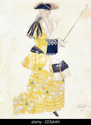 Bakst Leon - Costume Design per la Belle Au Bois Dormiente - la Contessa - Scuola Russa - 19 ° secolo Foto Stock