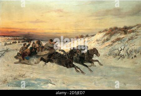 Sverchkov Nicholai Egorovich - Troika nell'inverno 4 - Russo Scuola - 19 ° secolo Foto Stock
