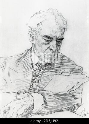 Serov Valentin - Ritratto di Konstantin Sergeyevich Stanislavski 1 - Scuola russa - 19 ° secolo Foto Stock