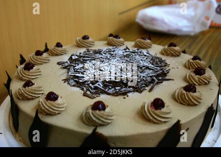 Primo piano di torta al cioccolato a Taipei, Taiwan Foto Stock
