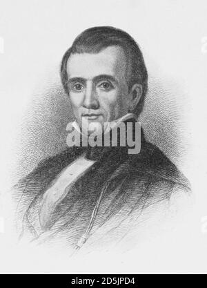 Ritratto del presidente James Polk. James Knox Polk (1795 – 1849) è stato l'undicesimo presidente degli Stati Uniti, al servizio dal 1845 al 1849. In precedenza Foto Stock