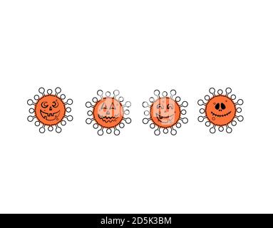 Icona Corona Halloween Flat su sfondo bianco nell'illustrazione vettoriale Illustrazione Vettoriale