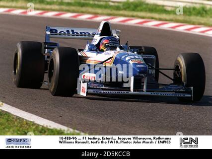 18-FEB-96 ... Test di F1, Estoril. Jacques Villeneuve, Rothmans Williams Renault, test della FW18 Foto Stock