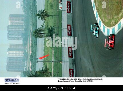 17-MARZO-96. Rio 400, Rio. Christian Fittipaldi guida Greg Moore. Foto John Marsh / EMPICS. Foto Stock