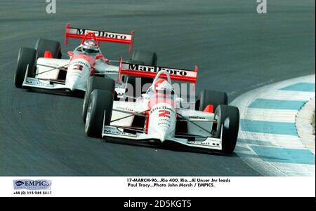 17-MARZO-96. Rio 400, Rio. Al Unser Jnr guida Paul Tracy. Foto John Marsh / EMPICS. Foto Stock
