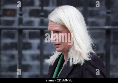 Amanda Milling, presidente del Partito conservatore a Downing Street, Londra. Foto Stock