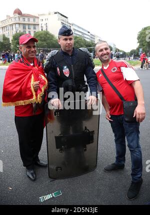 Albanesi sostenitori prima del Gruppo un appuntamento tra Francia e Albania allo Stade Velodrome, 15.06.16. Foto Stock