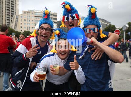 Francia sostenitori prima del Gruppo UN appuntamento tra Francia e Albania allo Stade Velodrome, 15.06.16. Foto Stock