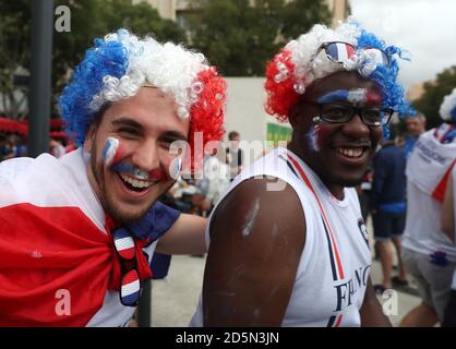 Francia sostenitori prima del Gruppo UN appuntamento tra Francia e Albania allo Stade Velodrome, 15.06.16. Foto Stock