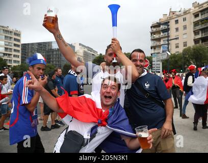 Francia sostenitori prima del Gruppo UN appuntamento tra Francia e Albania allo Stade Velodrome, 15.06.16. Foto Stock