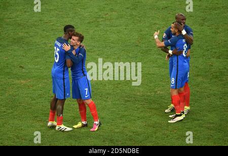 Francia festeggia la vittoria della semifinale Foto Stock