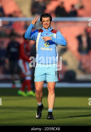 Joey Barton di Burnley si sta riscaldando prima della partita Foto Stock