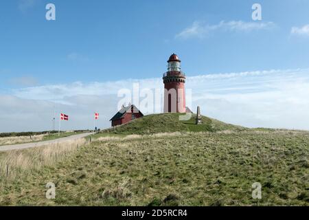 Bovbjerg Fyr, il faro di Bovbjerg, Jutland, Danimarca Foto Stock