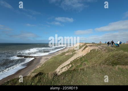 Bovbjerg Fyr, il faro di Bovbjerg, Jutland, Danimarca Foto Stock