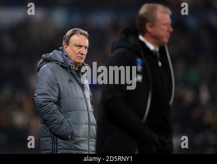 Cardiff City manager Neil Warnock Foto Stock