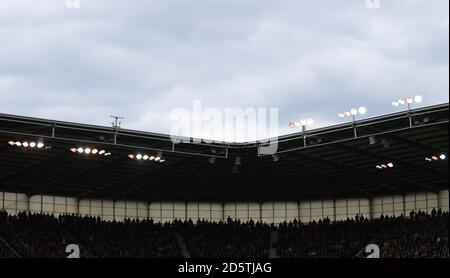 Stoke City tifosi sulle tribune Foto Stock