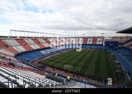 Vista generale dello stadio Vicente Calderon prima della partita Foto Stock