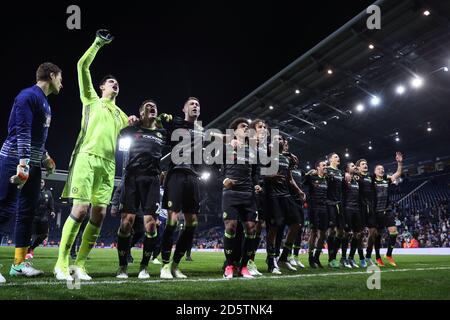I giocatori di Chelsea festeggiano la vittoria della Premier League Foto Stock
