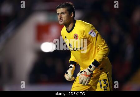 Il portiere di Walsall Liam Roberts Foto Stock