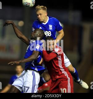 Cheikh Ndoye, Michael Morrison e Cardiff City's. Kenneth Zohore Foto Stock