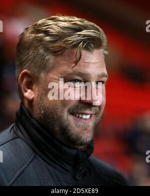 Il direttore di Charlton Athletic Karl Robinson Foto Stock