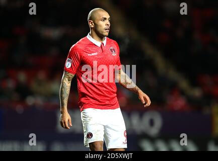 Josh Magennis di Charlton Athletic durante la partita Sky Bet League One alla Valley, Londra. Foto Stock