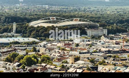 Germania, Lipsia, vista sulla Red Bull Arena Foto Stock