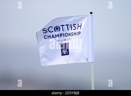 Vista generale di una bandiera durante la giornata di anteprima del Campionato Scozzese al Fairmont St Andrews. Foto Stock