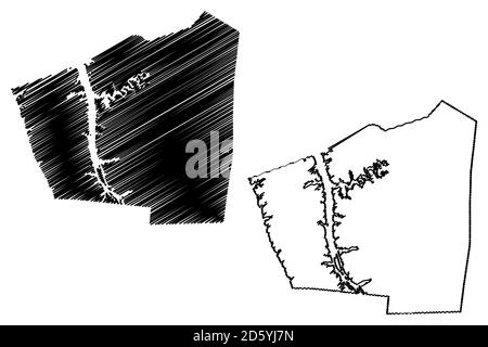 Trigg County, Kentucky (Stati Uniti, Stati Uniti d'America, Stati Uniti, Stati Uniti, Stati Uniti) mappa vettoriale illustrazione, schizzo scrimolo Trigg mappa Illustrazione Vettoriale