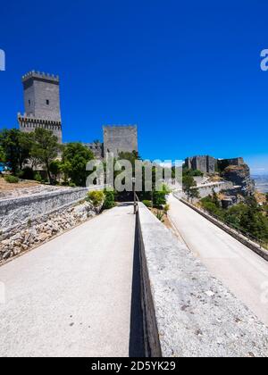 Italia, Sicilia, Provincia di Trapani, Erice, Castello di Venere Foto Stock