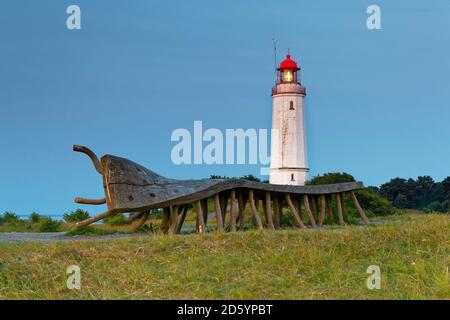 Germania, Hiddensee, faro di Dornbusch sul Schluckswiek Foto Stock