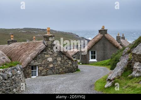 Regno Unito, Scozia, Isola di Lewis, Gearrannan, Blackhouse Village Foto Stock