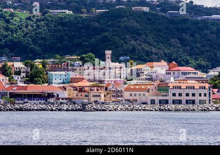 Antille, Piccole Antille, Grenada, vista di San Giorgio Foto Stock