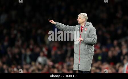 FILE PHOTO: Arsene Wenger è di lasciare l'Arsenal alla fine della stagione, che termina un quasi 22 anni di regno come manager Arsenal manager Arsene Wenger ... Arsenal v West Ham United - Premier League - Emirates Stadium ... 05-04-2017 ... Londra ... REGNO UNITO ... Il credito fotografico dovrebbe essere: John Walton/EMPICS sport. Riferimento unico N. 30831639 ... Foto Stock