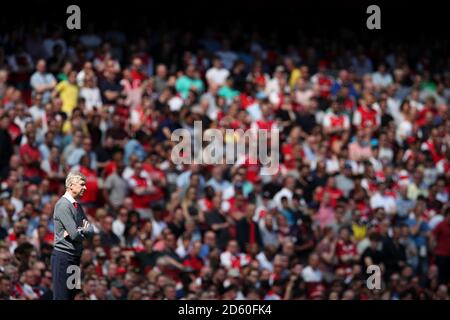 Il manager Arsenal Arsene Wenger durante la partita della Premier League a L'Emirates Stadium di Londra Foto Stock